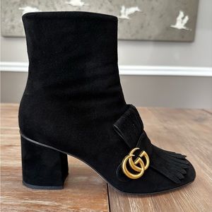 GUCCI GG Marmont Fringe ankle boots size 40.5